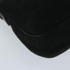 FENDI Mamma Baguette Shoulder Bag Suede Black 2813 26424 009am5239