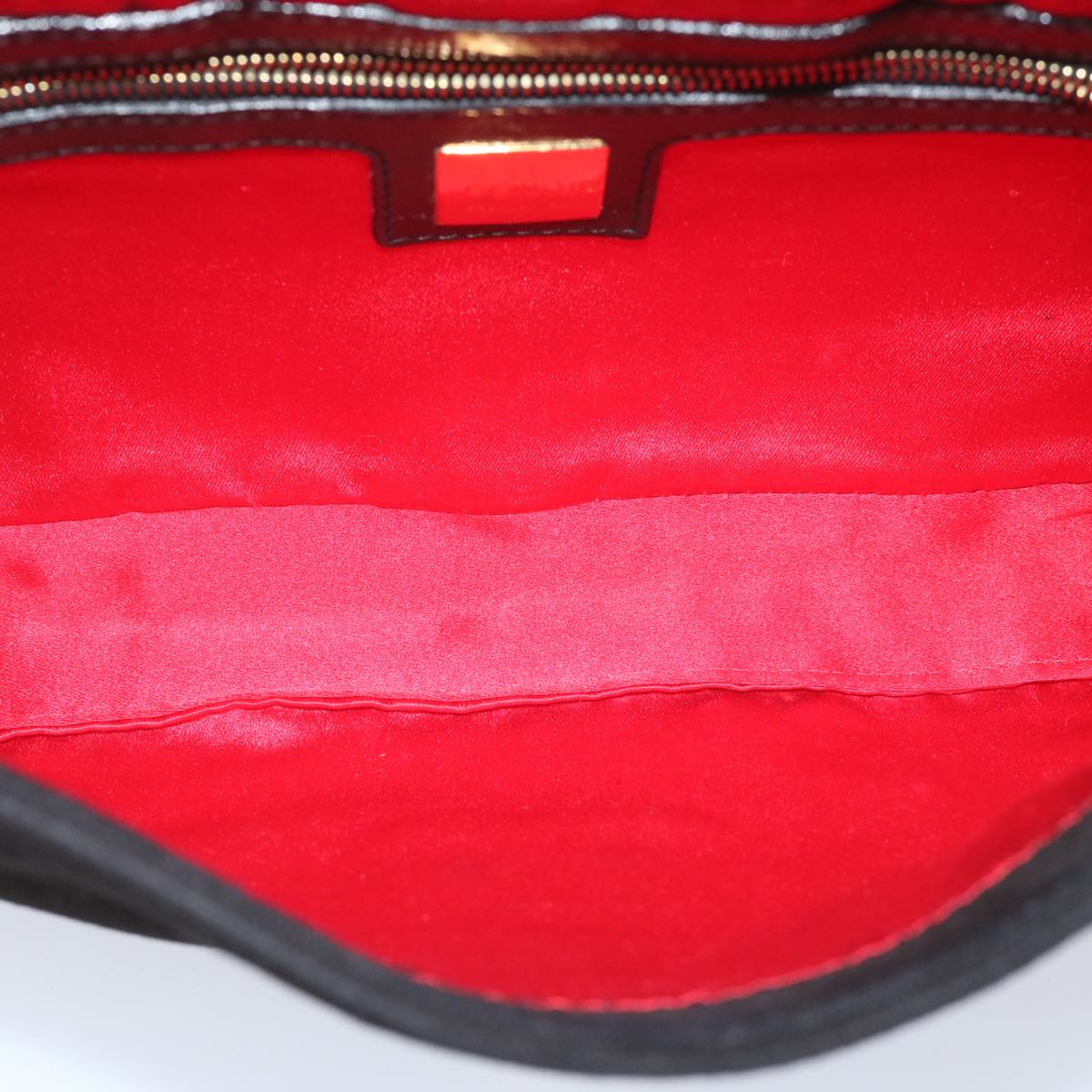 FENDI Mamma Baguette Shoulder Bag Suede Black 2813 26424 009am5239