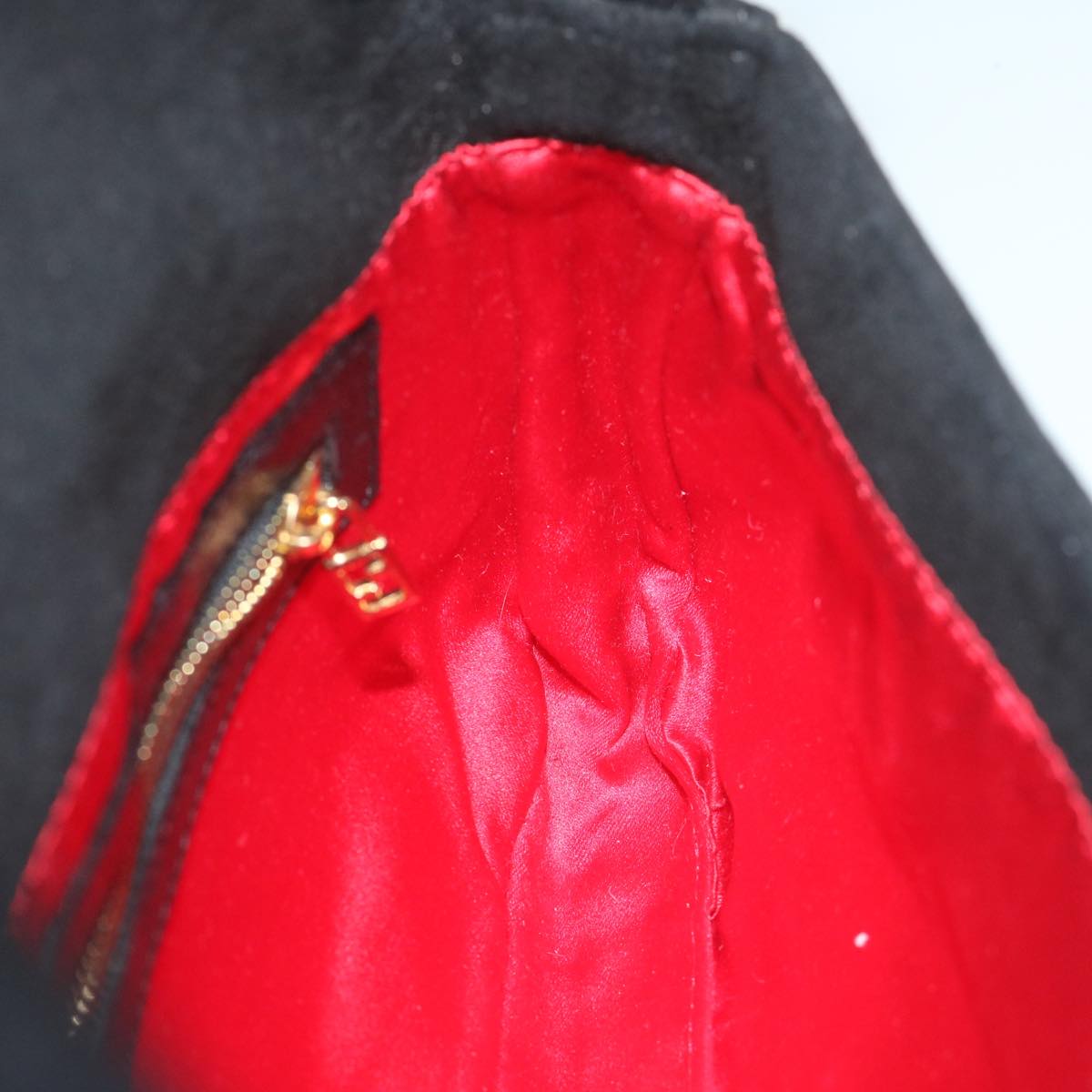 FENDI Mamma Baguette Shoulder Bag Suede Black 2813 26424 009am5239