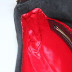 FENDI Mamma Baguette Shoulder Bag Suede Black 2813 26424 009am5239