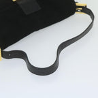 FENDI Mamma Baguette Shoulder Bag Suede Black 2813 26424 009am5239