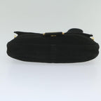 FENDI Mamma Baguette Shoulder Bag Suede Black 2813 26424 009am5239