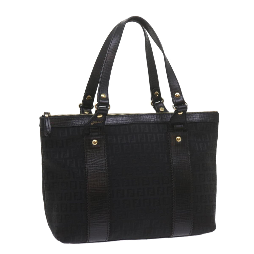 FENDI Zucchino Canvas Tote Bag Blackam5285