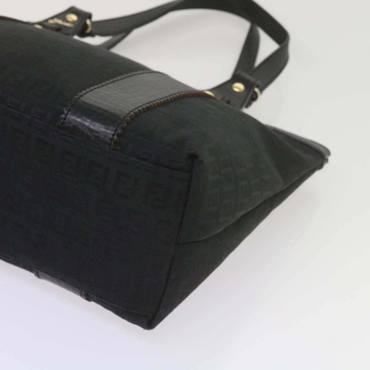 FENDI Zucchino Canvas Tote Bag Blackam5285