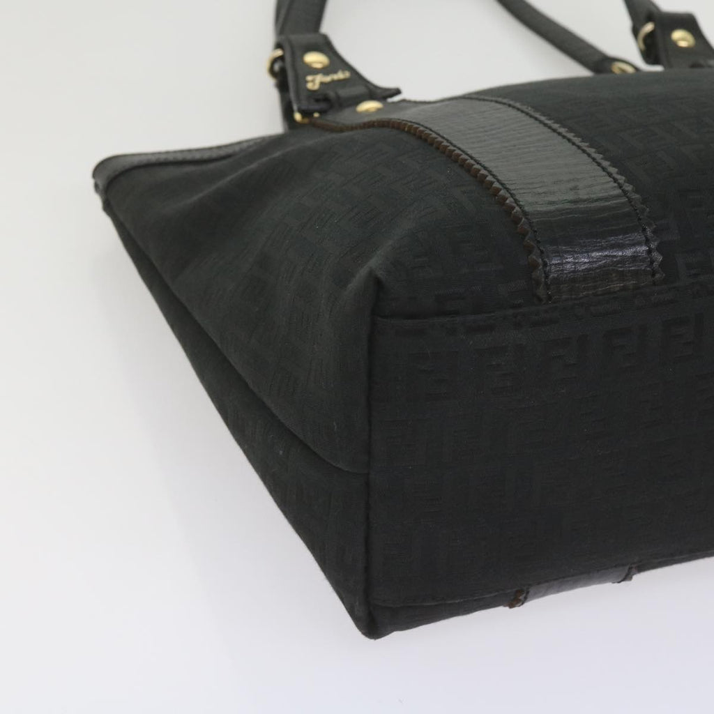 FENDI Zucchino Canvas Tote Bag Blackam5285