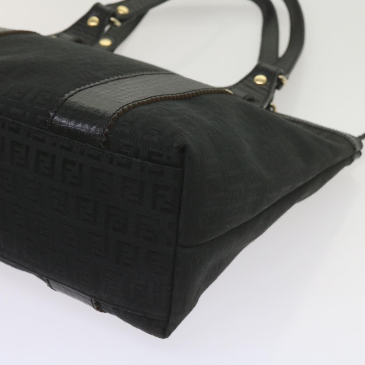 FENDI Zucchino Canvas Tote Bag Blackam5285
