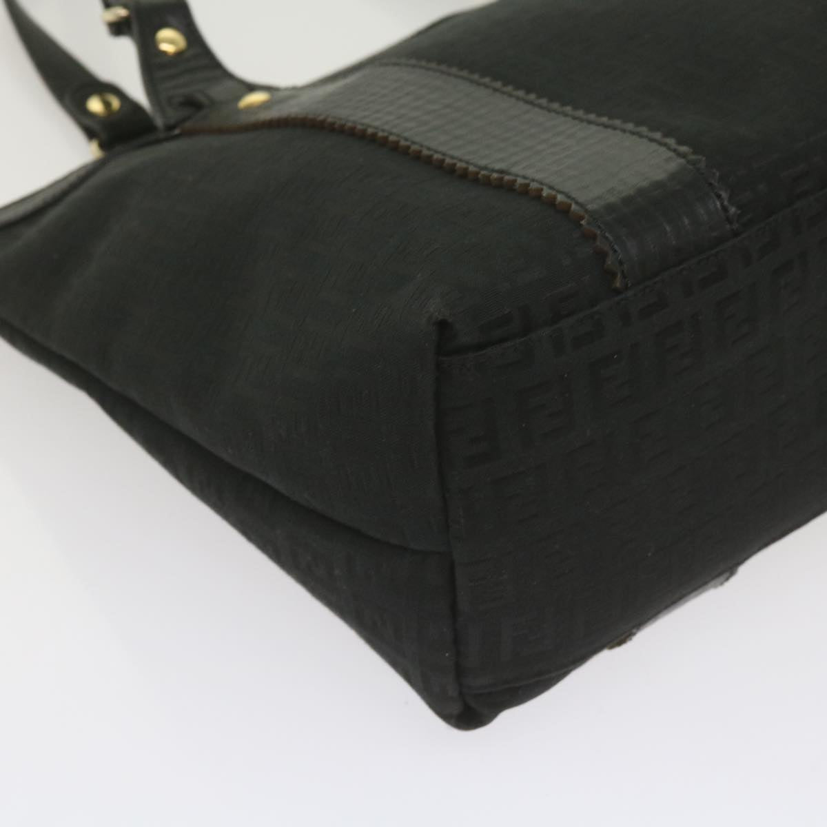 FENDI Zucchino Canvas Tote Bag Blackam5285