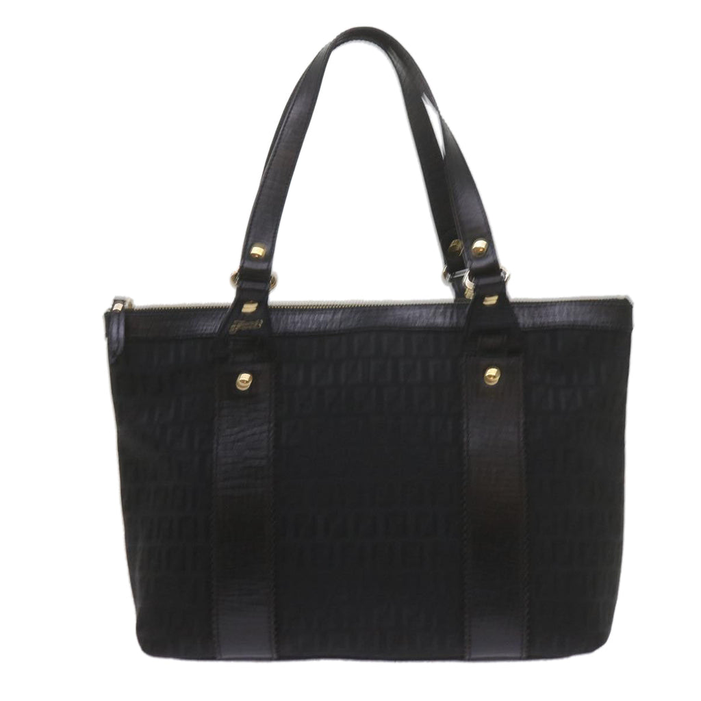 FENDI Zucchino Canvas Tote Bag Blackam5285