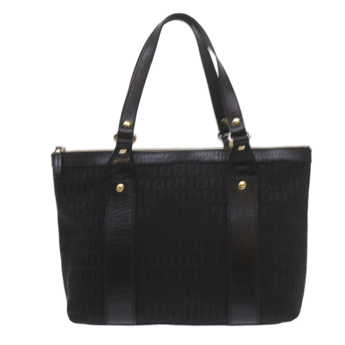 FENDI Zucchino Canvas Tote Bag Blackam5285