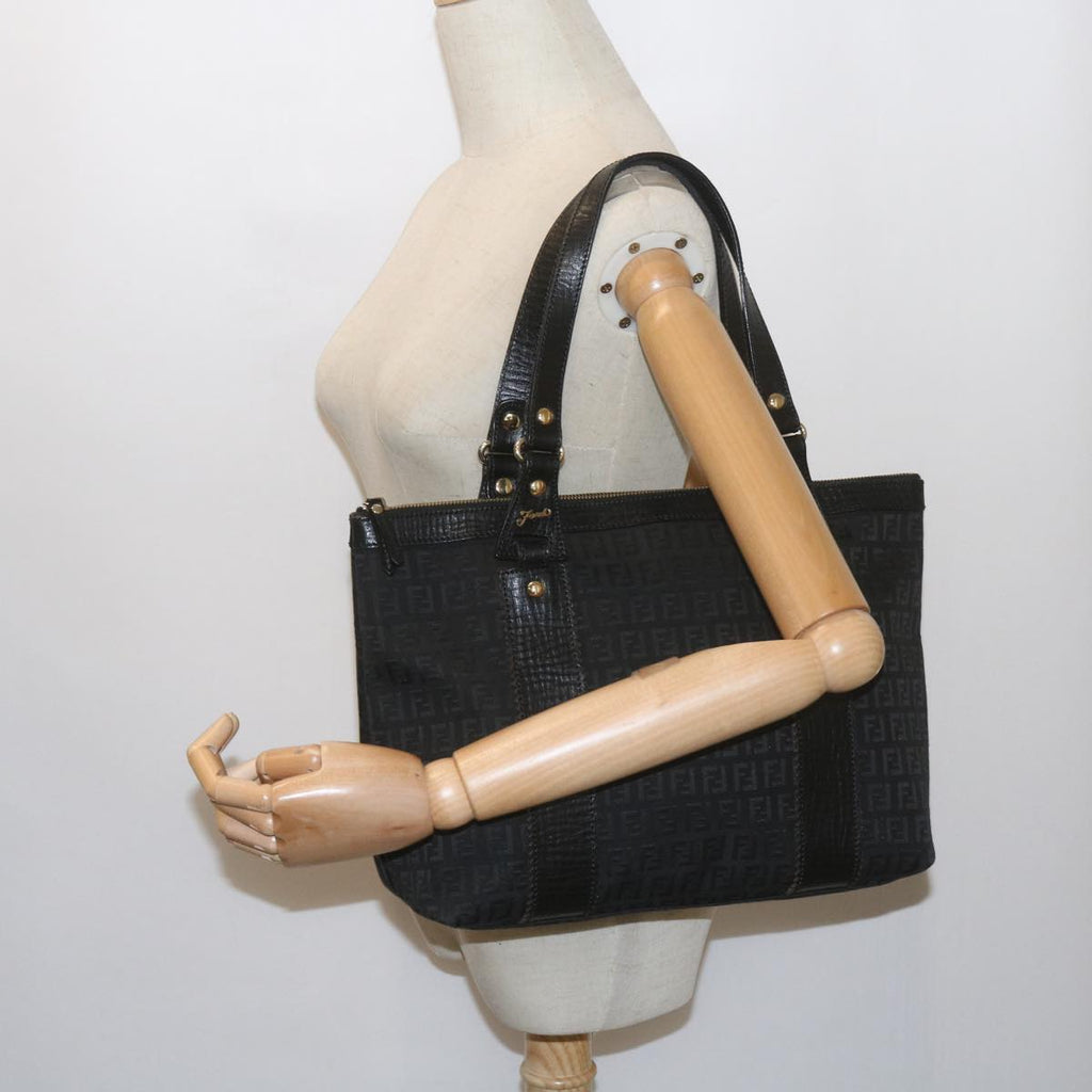 FENDI Zucchino Canvas Tote Bag Blackam5285