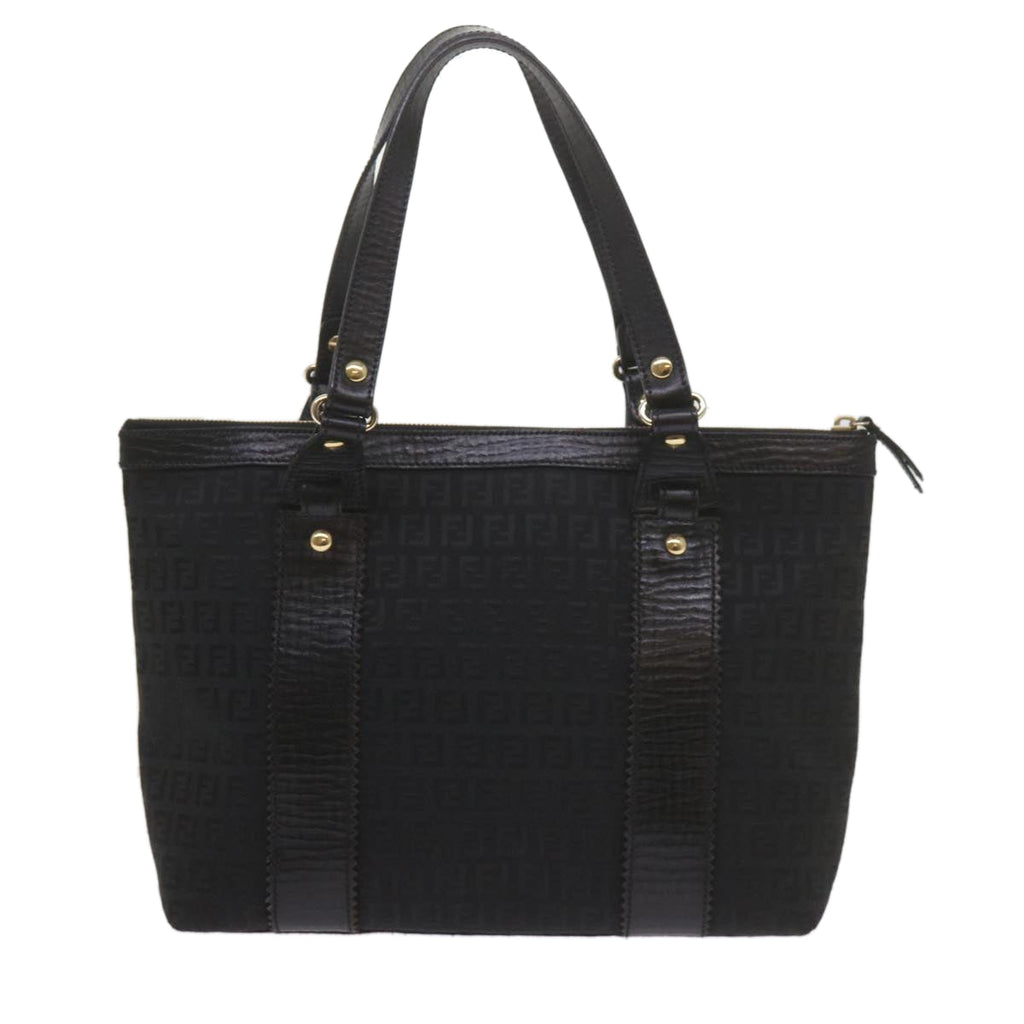 FENDI Zucchino Canvas Tote Bag Blackam5285