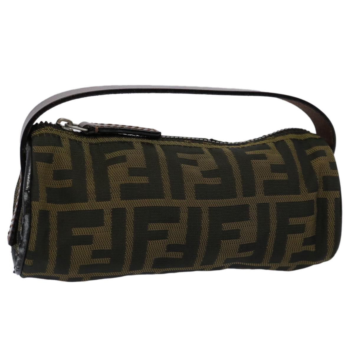 FENDI Zucca Canvas Hand Bag Black Brown 2257 26553 009am5322