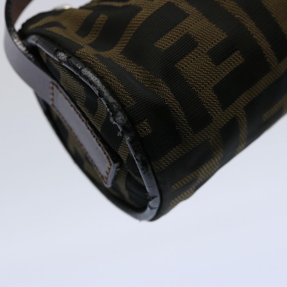 FENDI Zucca Canvas Hand Bag Black Brown 2257 26553 009am5322