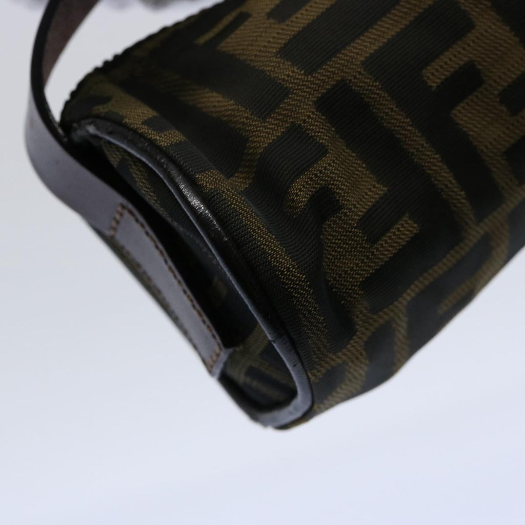 FENDI Zucca Canvas Hand Bag Black Brown 2257 26553 009am5322