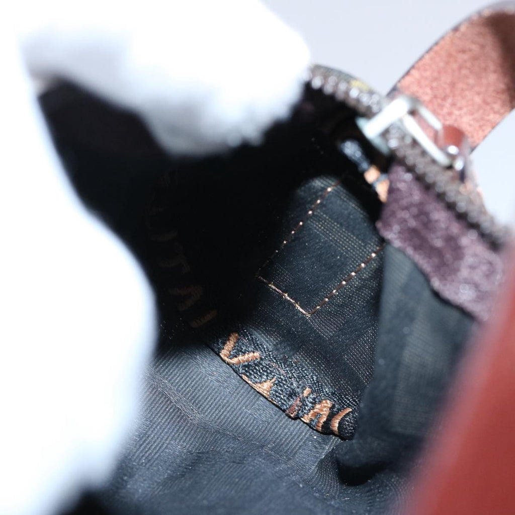 FENDI Zucca Canvas Hand Bag Black Brown 2257 26553 009am5322