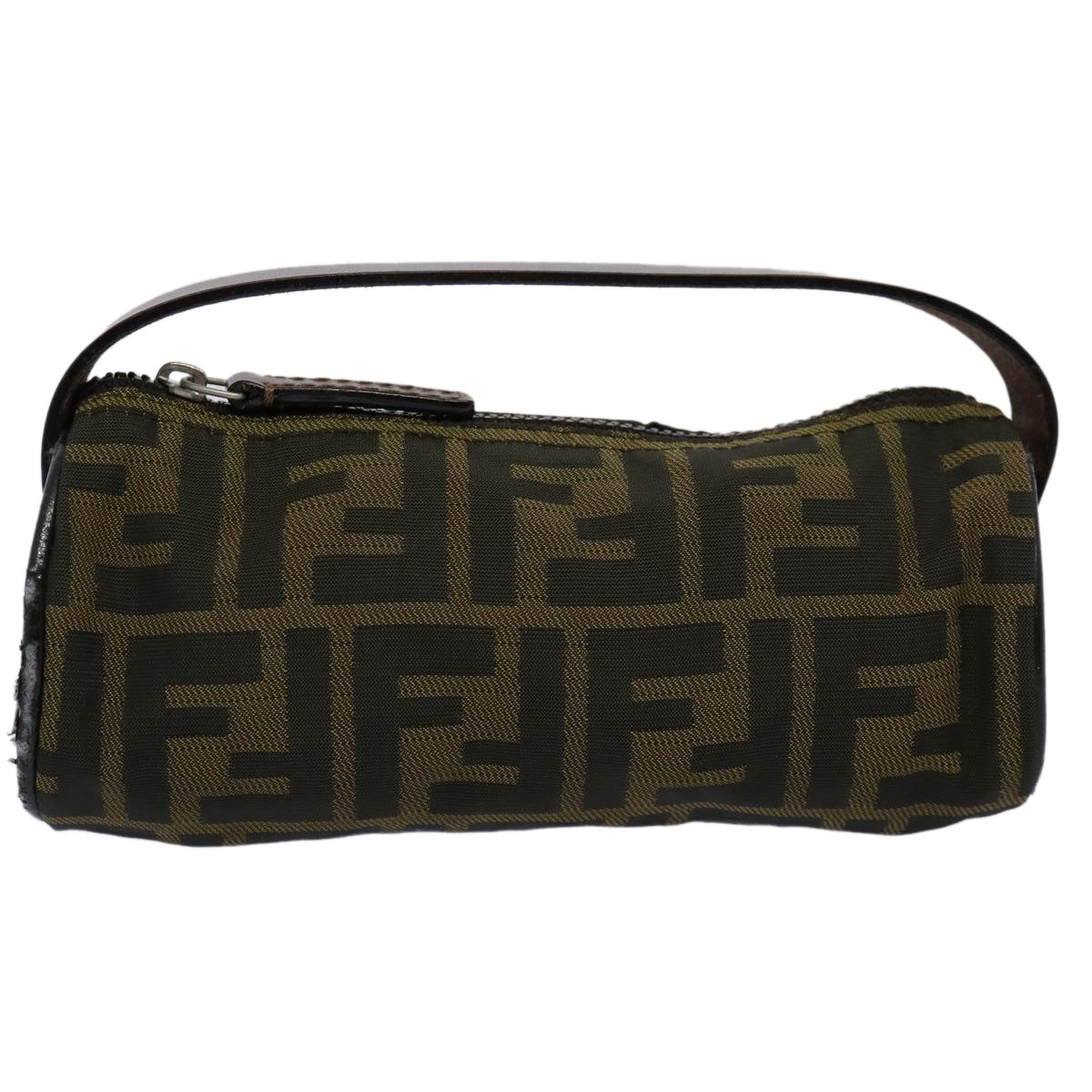 FENDI Zucca Canvas Hand Bag Black Brown 2257 26553 009am5322