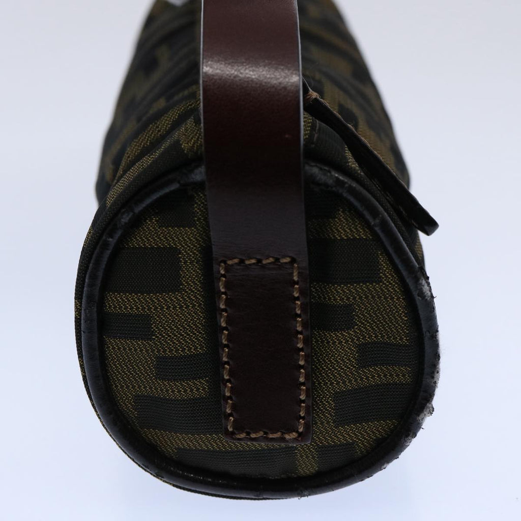 FENDI Zucca Canvas Hand Bag Black Brown 2257 26553 009am5322