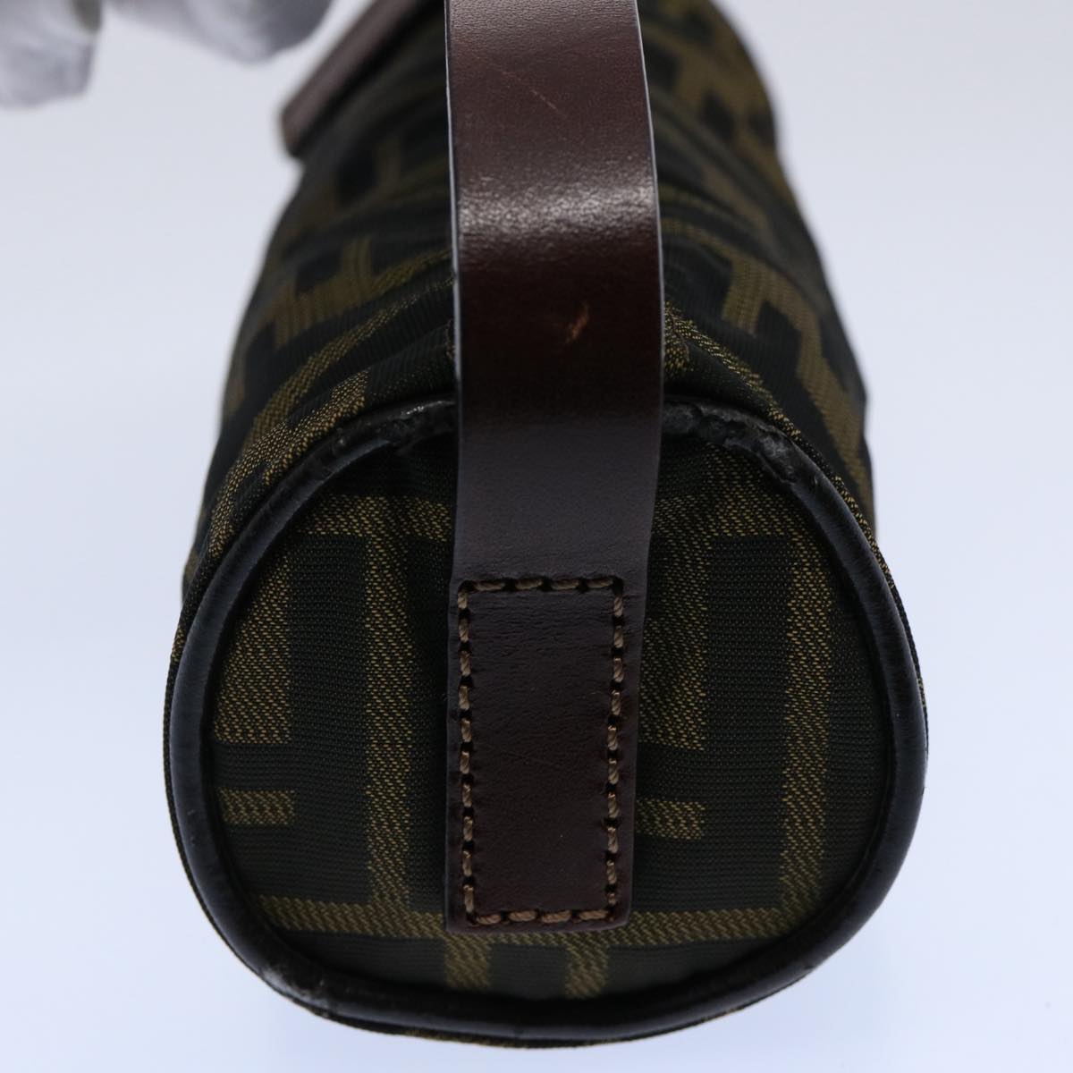 FENDI Zucca Canvas Hand Bag Black Brown 2257 26553 009am5322