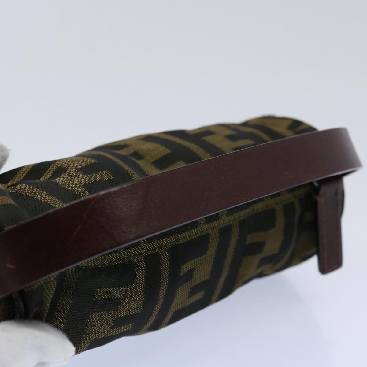 FENDI Zucca Canvas Hand Bag Black Brown 2257 26553 009am5322