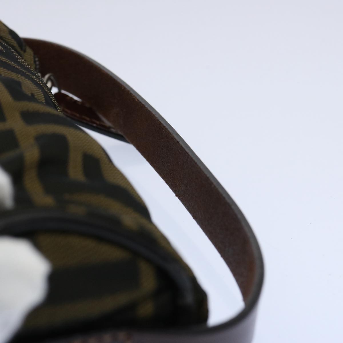 FENDI Zucca Canvas Hand Bag Black Brown 2257 26553 009am5322