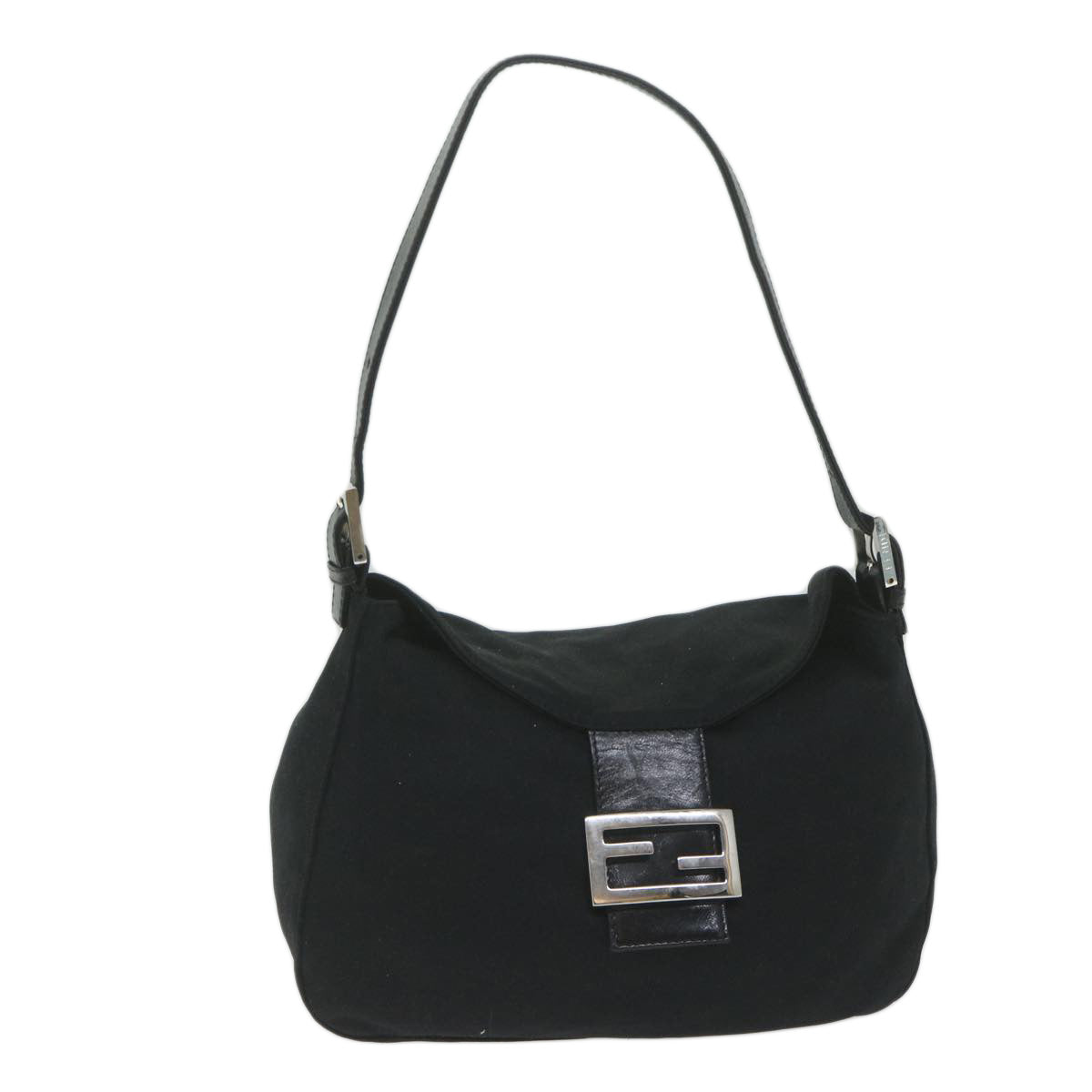 FENDI Mamma Baguette Shoulder Bag Nylon Black 2305 26426 008am5339