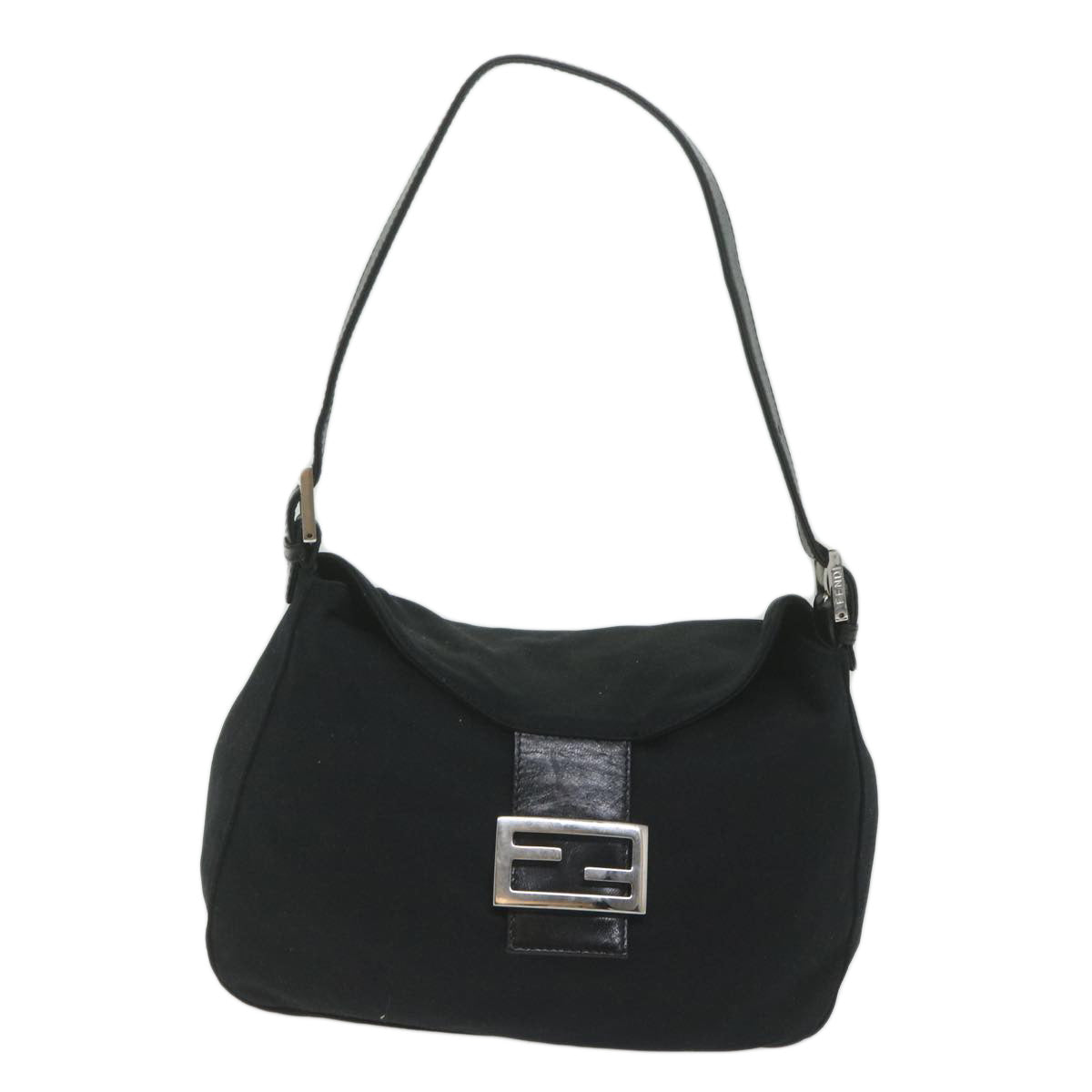 FENDI Mamma Baguette Shoulder Bag Nylon Black 2305 26426 008am5339