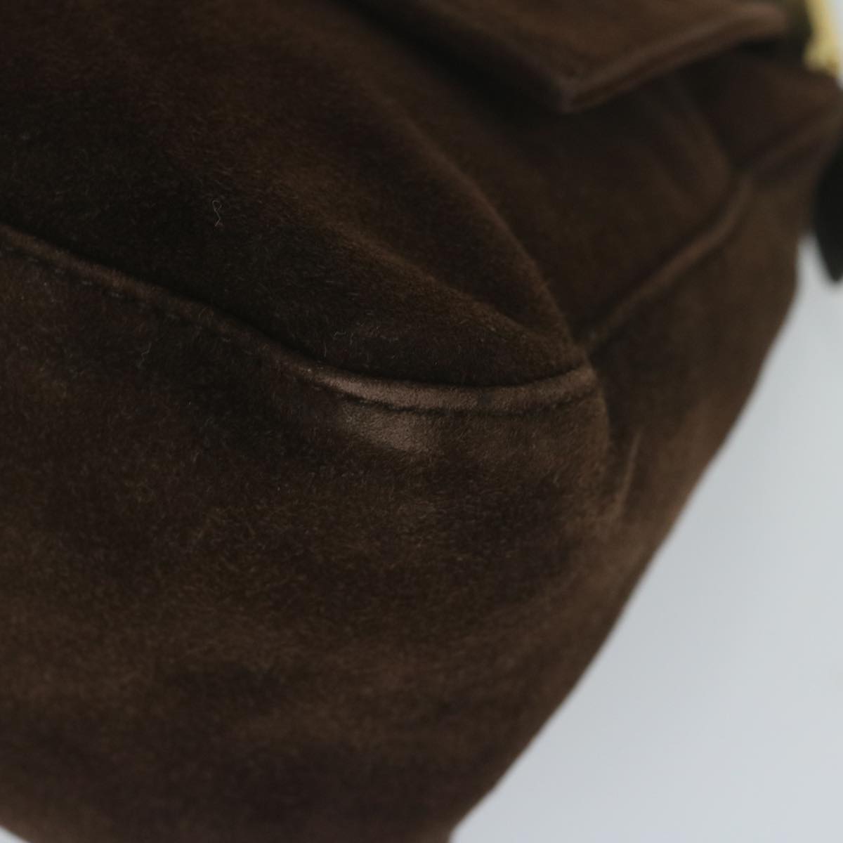 FENDI Mamma Baguette Shoulder Bag Suede Brownam5342
