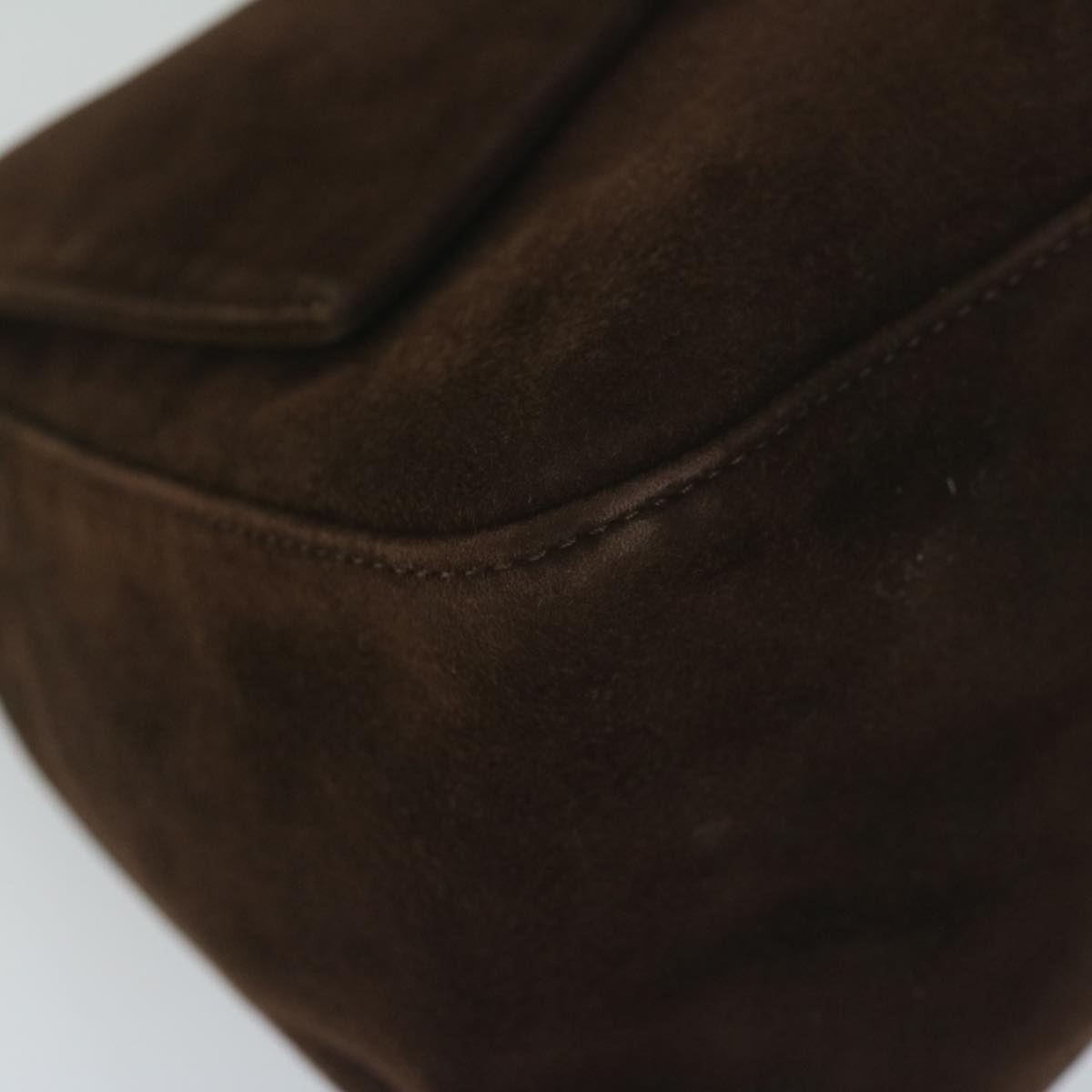 FENDI Mamma Baguette Shoulder Bag Suede Brownam5342