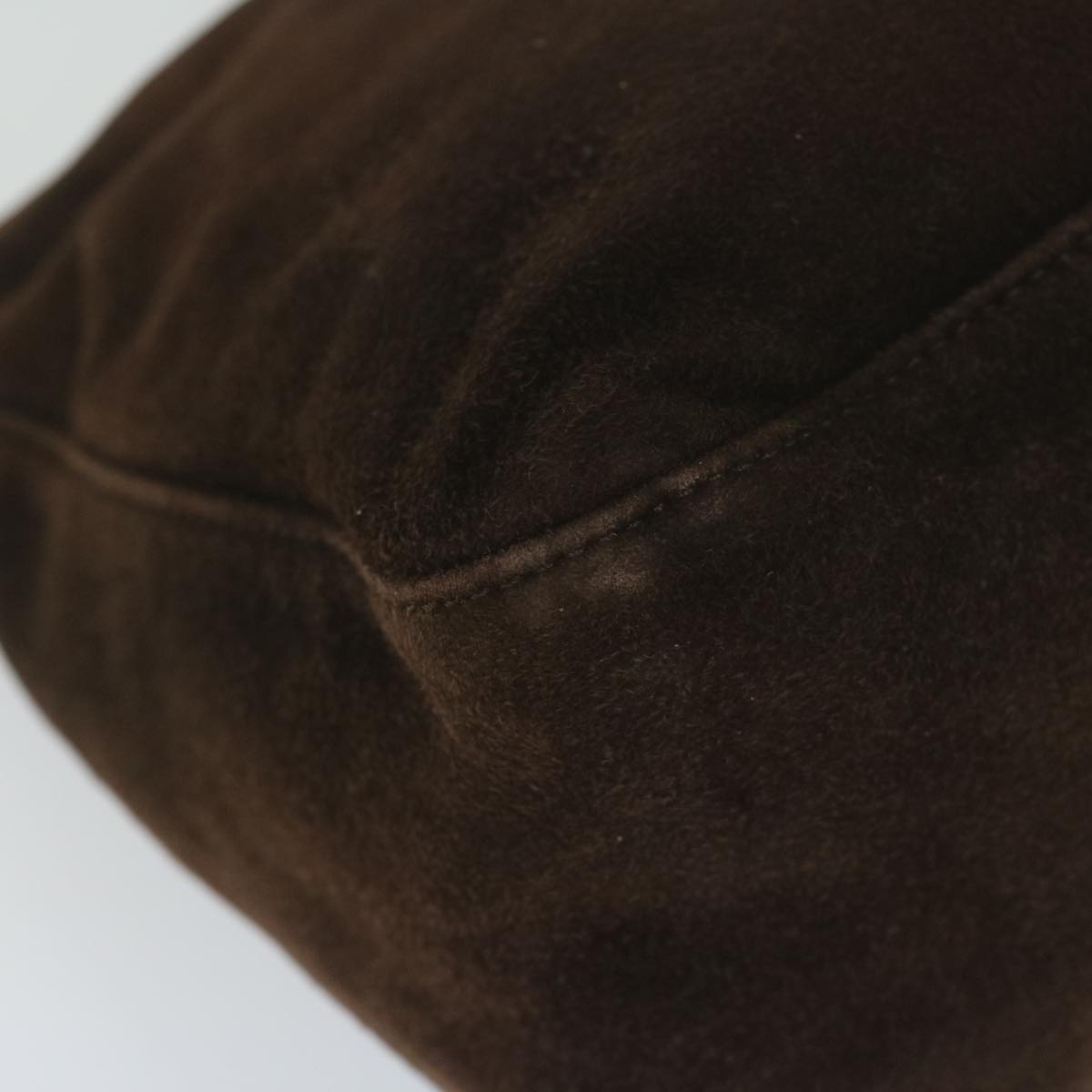 FENDI Mamma Baguette Shoulder Bag Suede Brownam5342