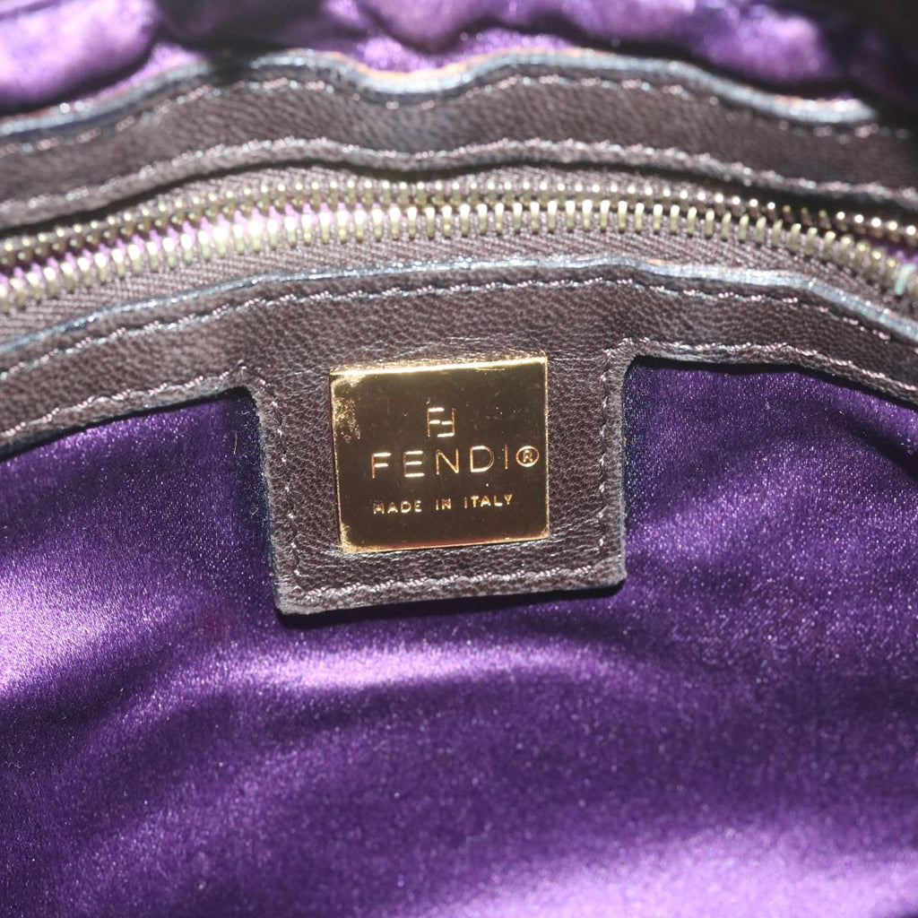 FENDI Mamma Baguette Shoulder Bag Suede Brownam5342