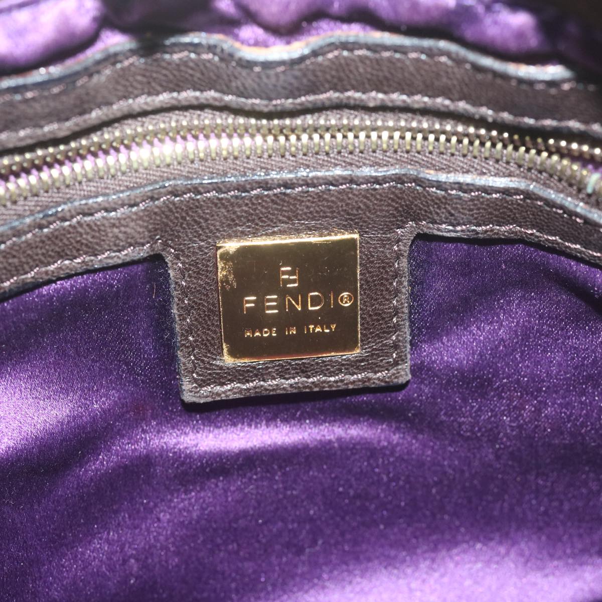 FENDI Mamma Baguette Shoulder Bag Suede Brownam5342