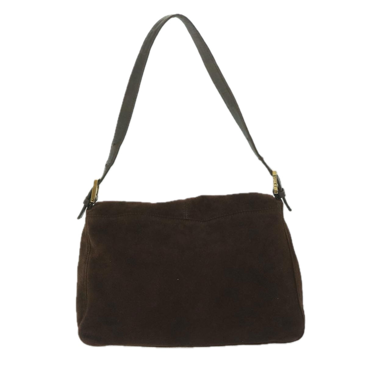 FENDI Mamma Baguette Shoulder Bag Suede Brownam5342