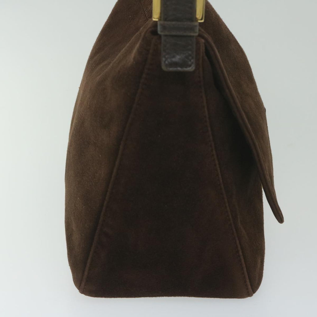 FENDI Mamma Baguette Shoulder Bag Suede Brownam5342
