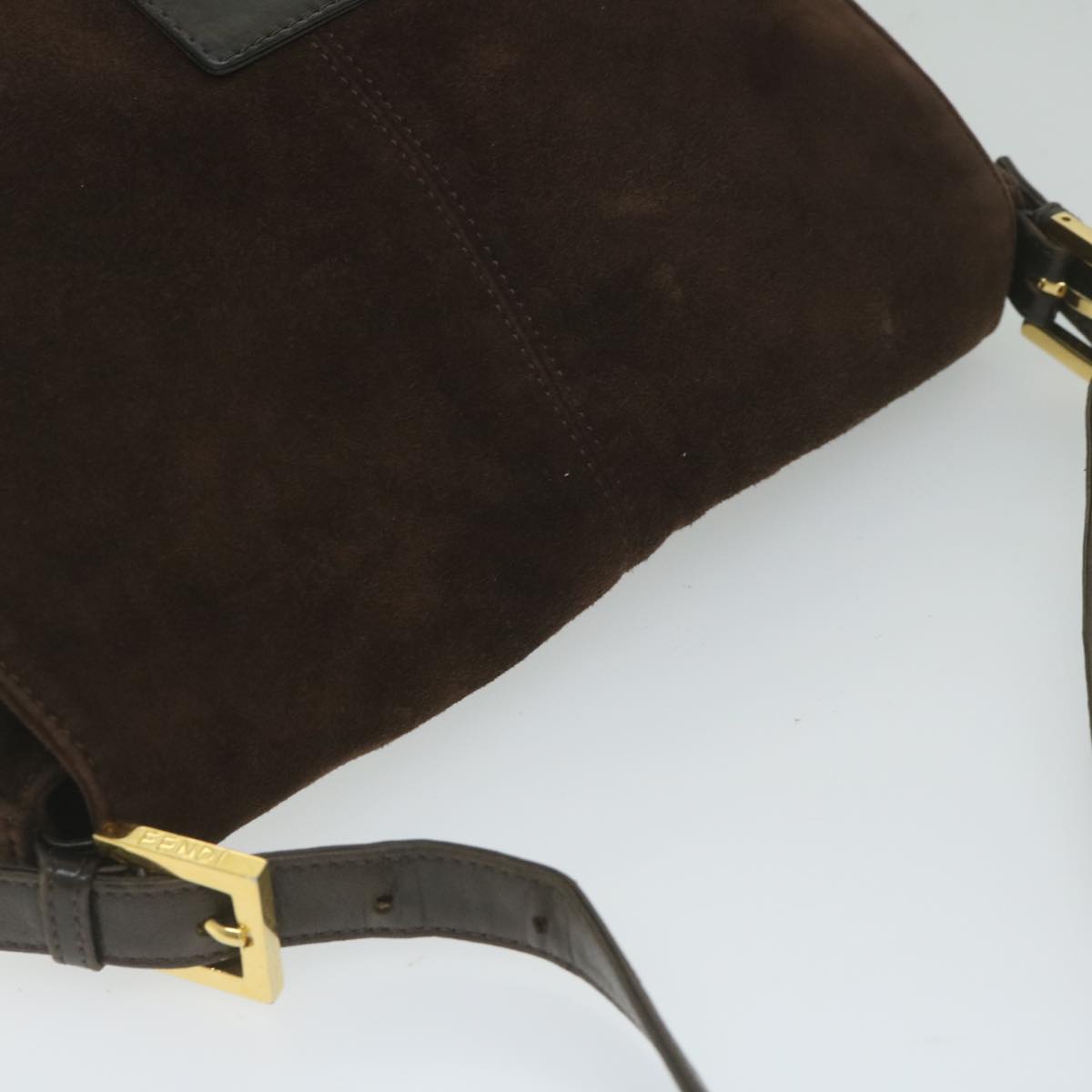 FENDI Mamma Baguette Shoulder Bag Suede Brownam5342