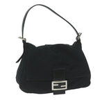 FENDI Mamma Baguette Shoulder Bag Nylon Black 2321 26325 008am5345