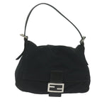 FENDI Mamma Baguette Shoulder Bag Nylon Black 2321 26325 008am5345