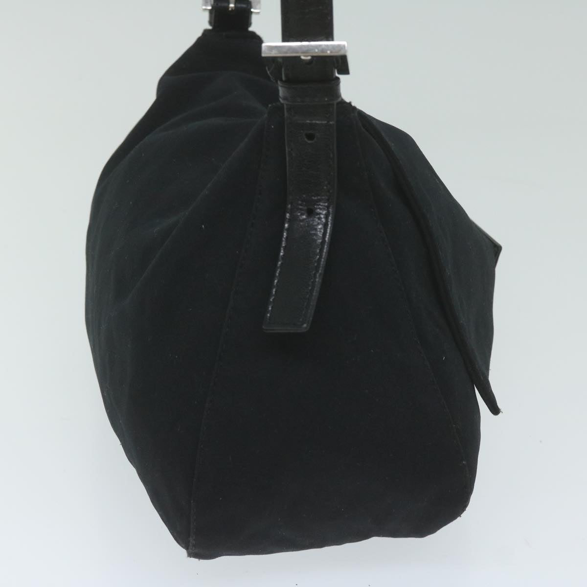 FENDI Mamma Baguette Shoulder Bag Nylon Black 2321 26325 008am5345