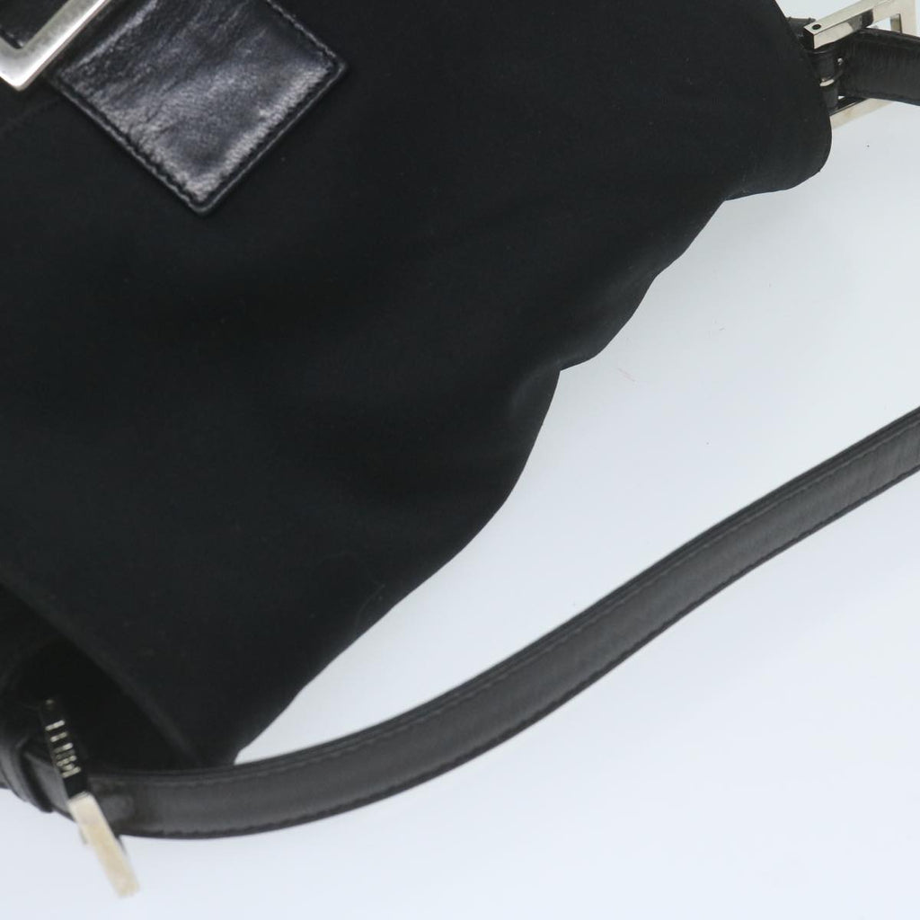 FENDI Mamma Baguette Shoulder Bag Nylon Black 2321 26325 008am5345