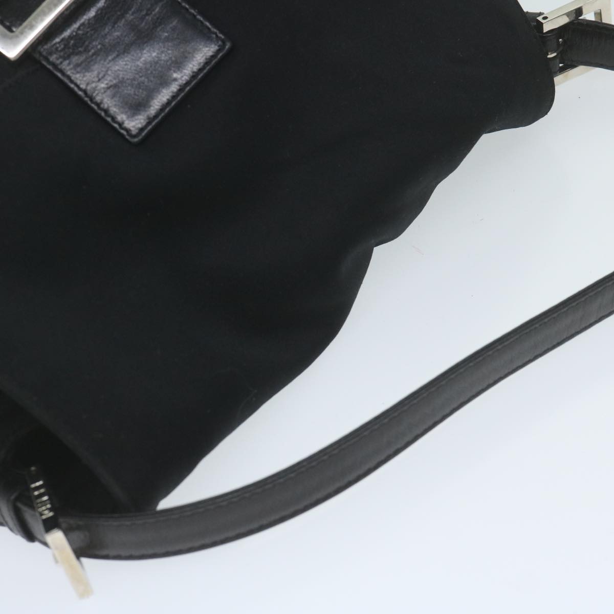 FENDI Mamma Baguette Shoulder Bag Nylon Black 2321 26325 008am5345