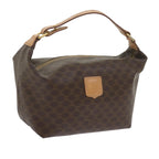 CELINE Macadam Canvas Hand Bag PVC Leather Brown  am5353