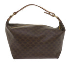 CELINE Macadam Canvas Hand Bag PVC Leather Brown  am5353