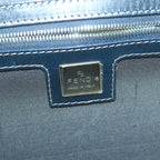 FENDI Mamma Baguette Shoulder Bag Canvas Navyam5373