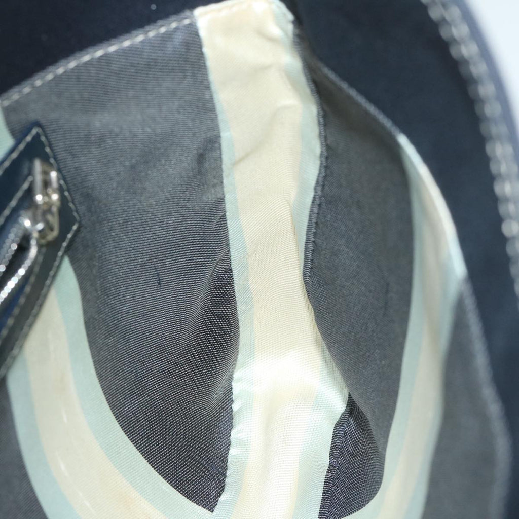 FENDI Mamma Baguette Shoulder Bag Canvas Navyam5373