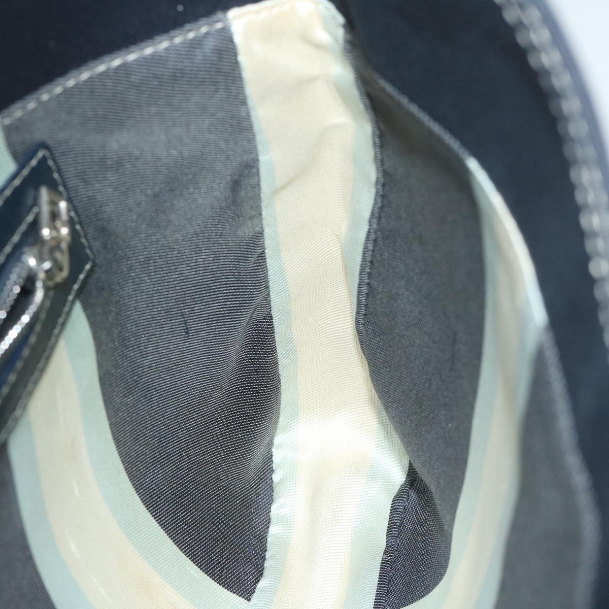 FENDI Mamma Baguette Shoulder Bag Canvas Navyam5373
