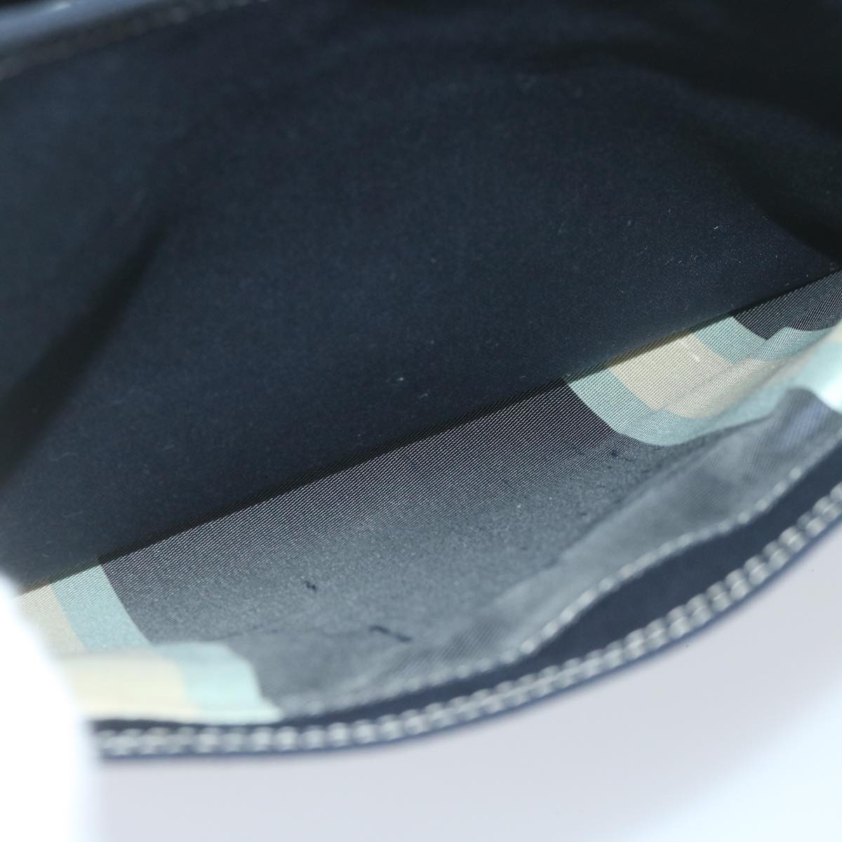 FENDI Mamma Baguette Shoulder Bag Canvas Navyam5373