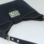 FENDI Mamma Baguette Shoulder Bag Canvas Navyam5373