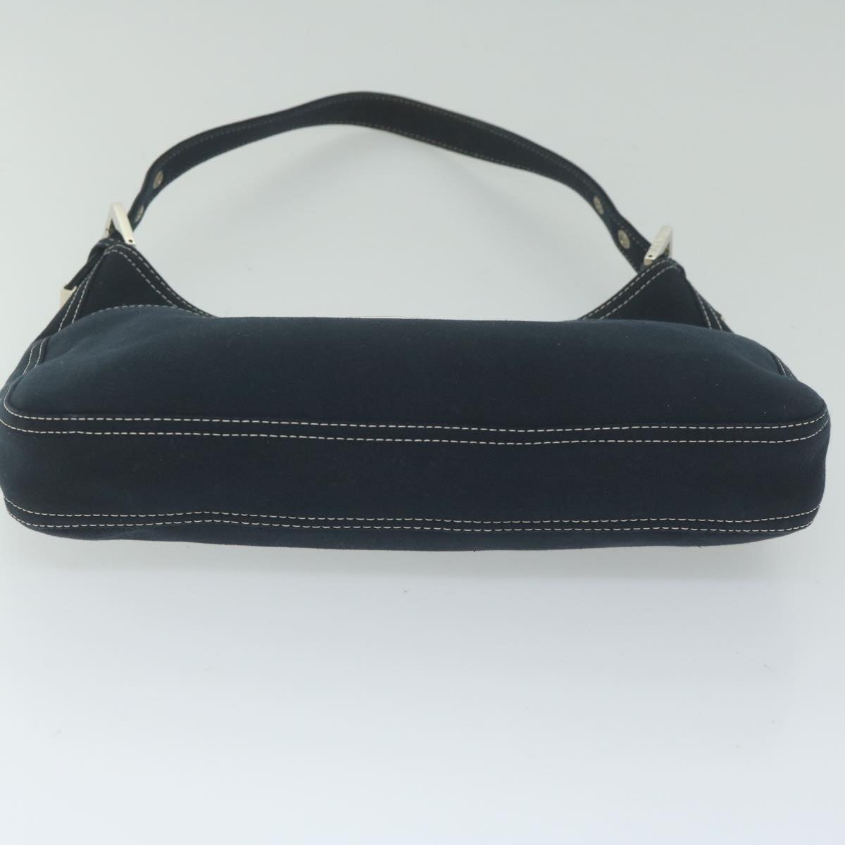 FENDI Mamma Baguette Shoulder Bag Canvas Navyam5373
