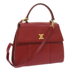 CELINE Hand Bag Leather 2way Red  am5388