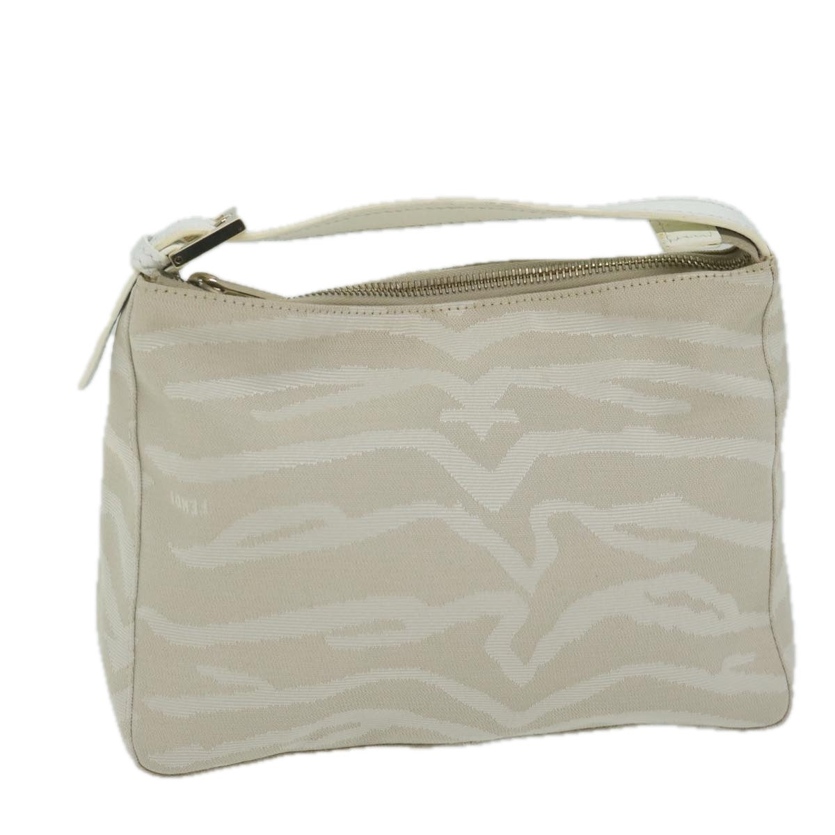 FENDI Hand Bag Canvas Beigeam5396