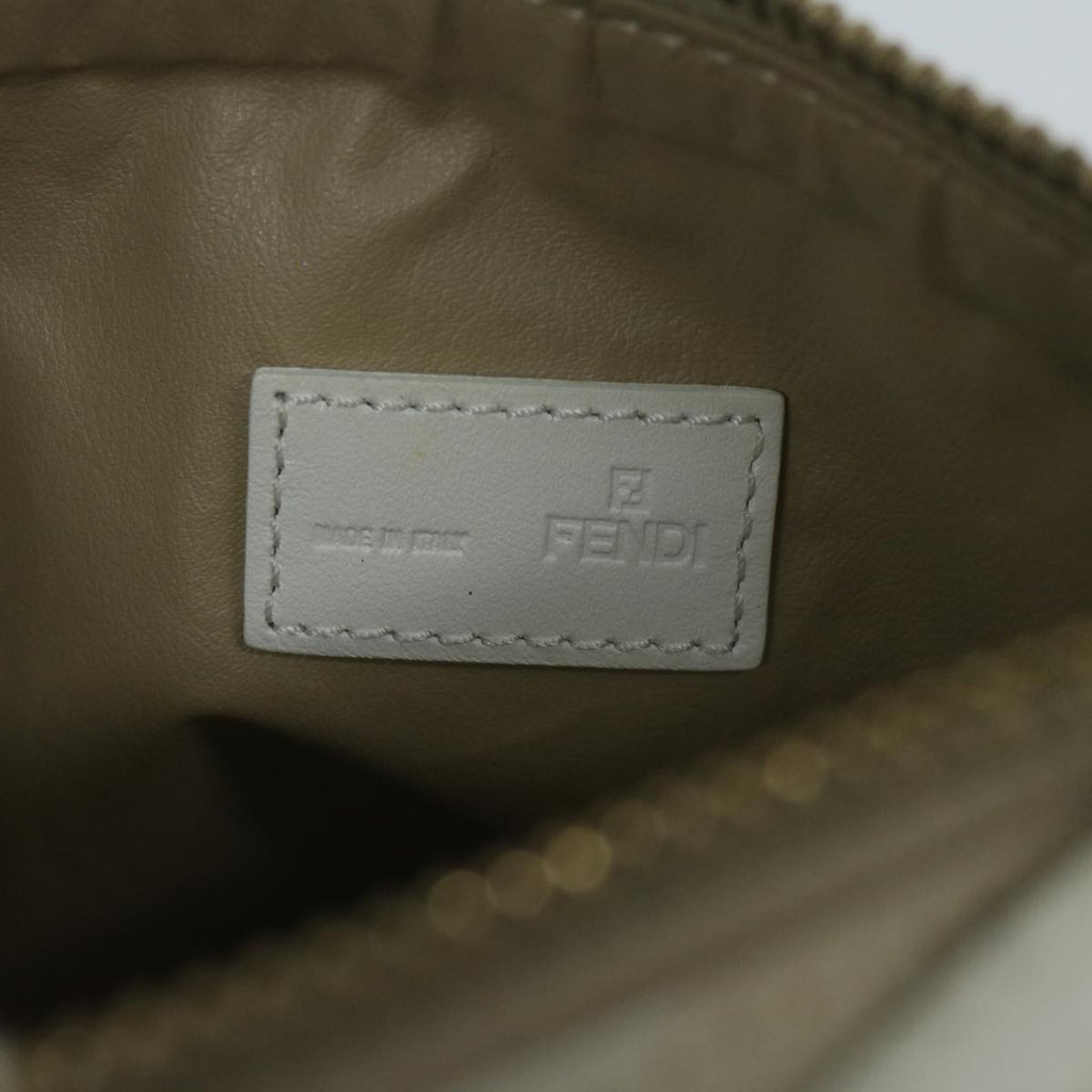 FENDI Hand Bag Canvas Beigeam5396